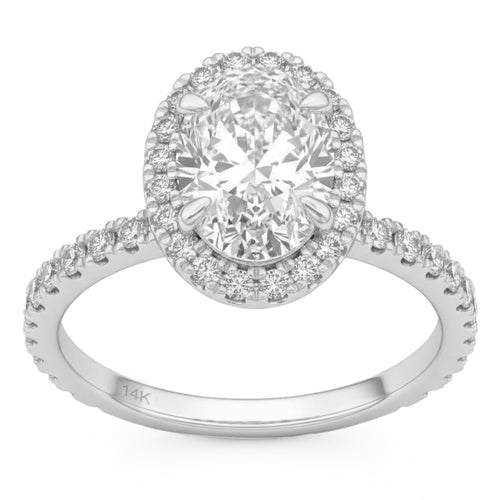 2.7ct 14K White Gold Diamond Ring Size 6.5