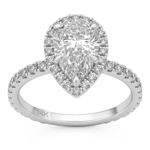 2.7ct 14K White Gold Diamond Ring Size 6.5