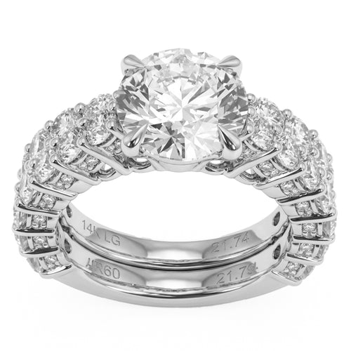 6.41ct 14K White Gold Diamond Ring Size 6.5