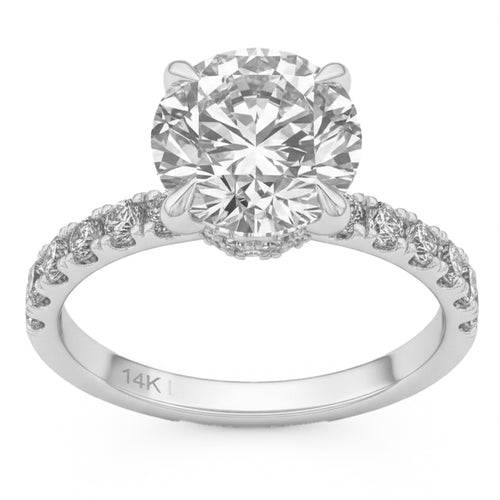 3.64ct 14K White Gold Diamond Ring Size 6.5