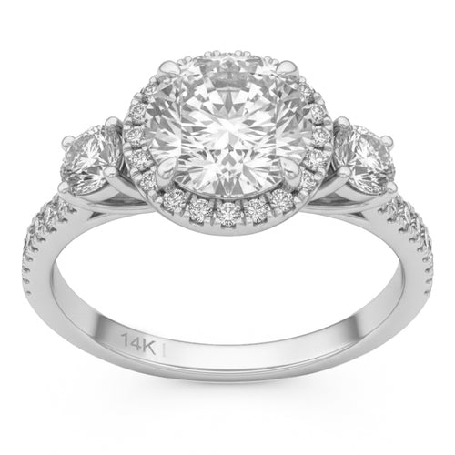 4.09ct 14K White Gold Diamond Ring Size 6.5