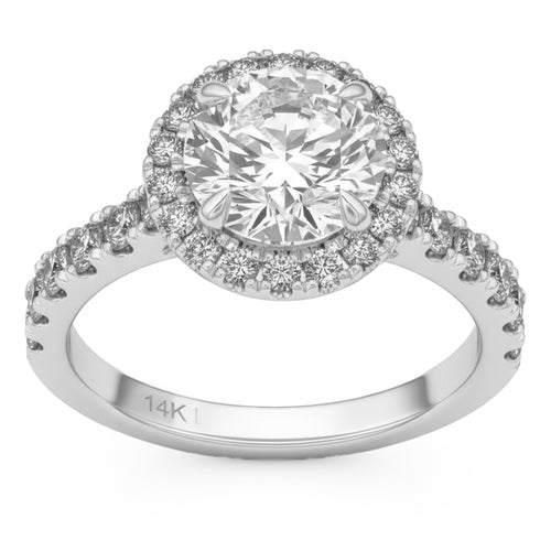 2.8ct 14K White Gold Diamond Ring Size 6.5