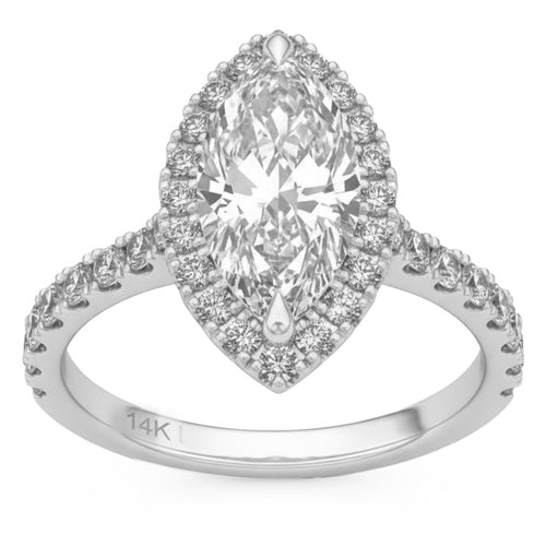 2.78ct 14K White Gold Diamond Ring Size 6.5