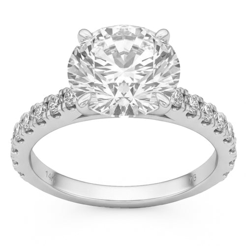 4.8ct 14K White Gold Diamond Ring Size 6.5