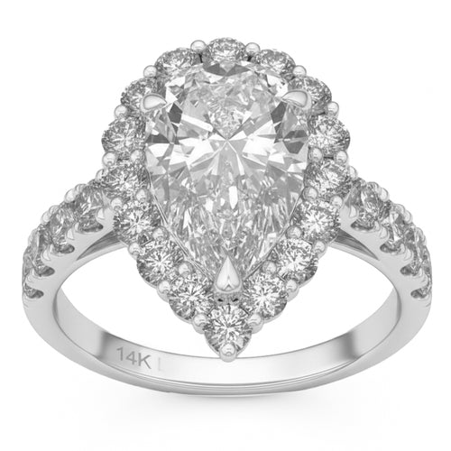 4.43ct 14K White Gold Diamond Ring Size 6.5