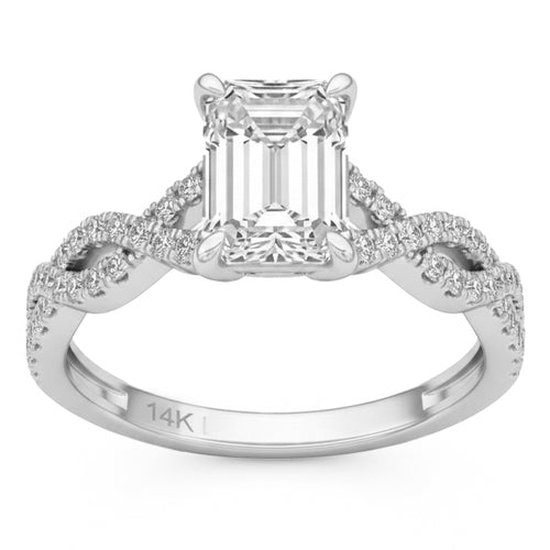 2.35ct 14K White Gold Diamond Ring Size 6.5