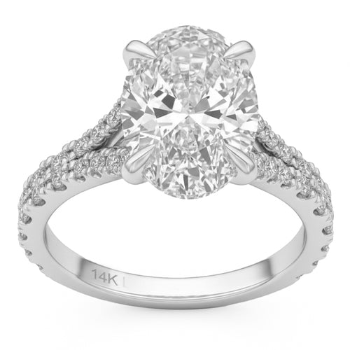 4.8ct 14K White Gold Diamond Ring Size 6.5