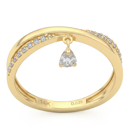.25ct 14K Two Tone Diamond Ring Size 6.5