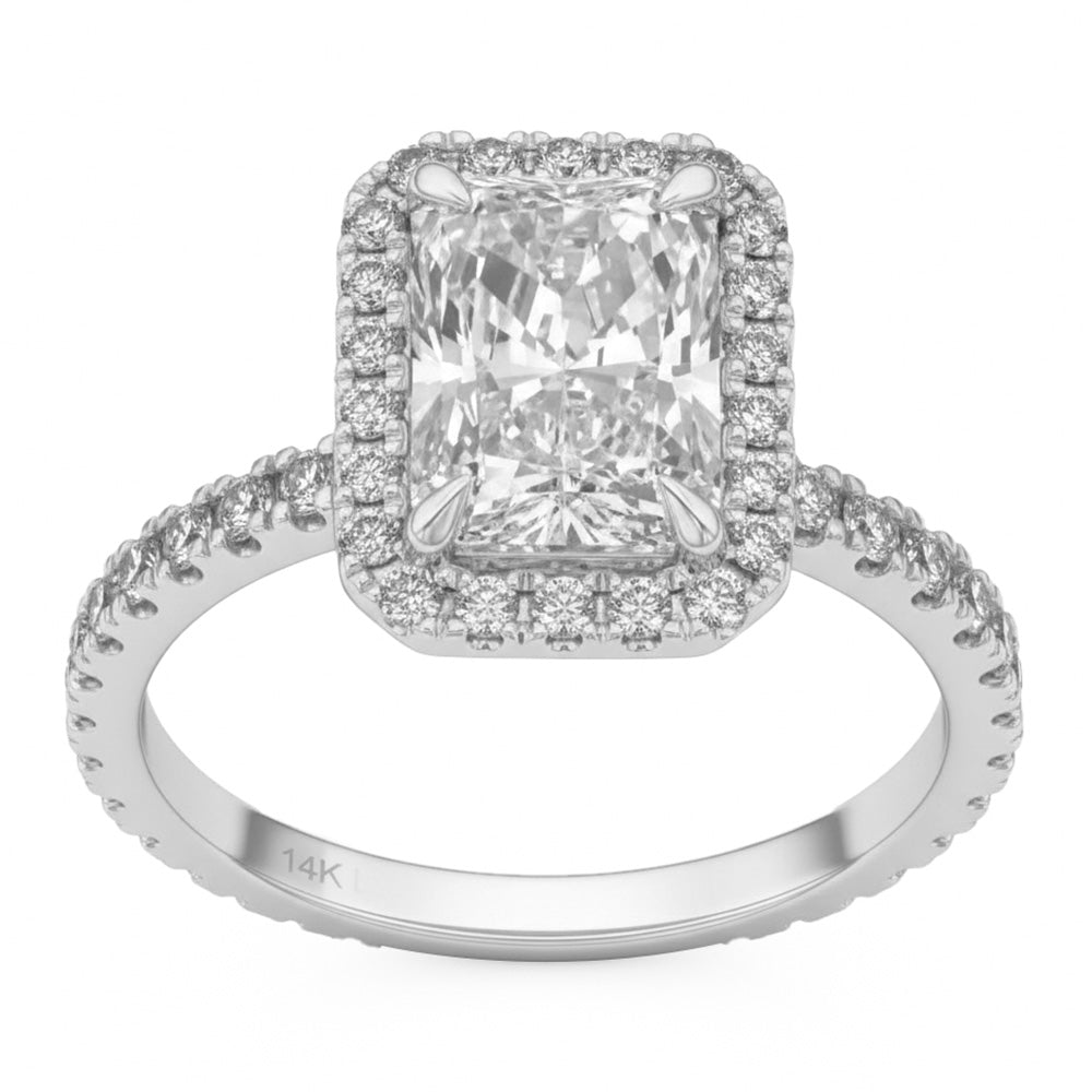 2.71ct 14K White Gold Diamond Ring Size 6.5