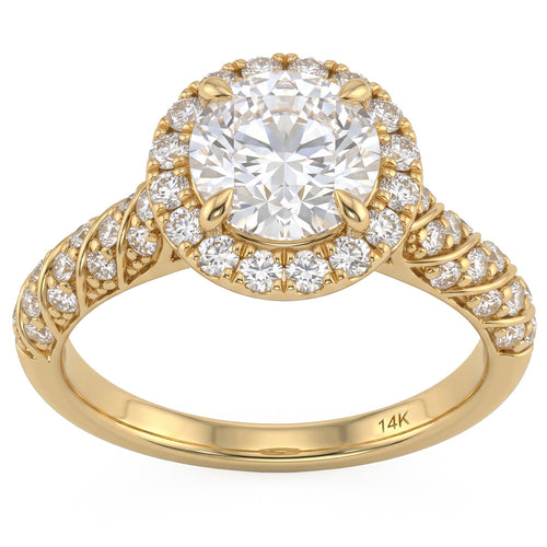 2.16ct 14K Yellow Gold Diamond Ring Size 6.5
