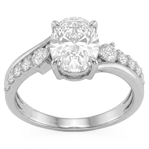 1.97ct 14K White Gold Diamond Ring Size 6.5