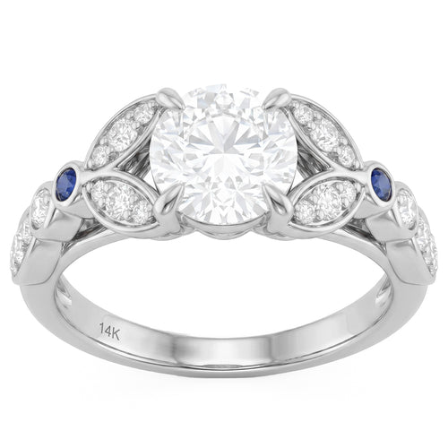 1.52ct 14K White Gold Diamond Ring Size 6.5