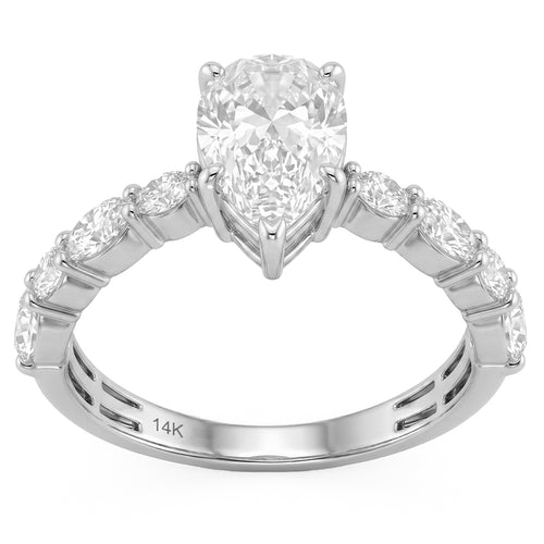 2.33ct 14K White Gold Diamond Ring Size 6.5