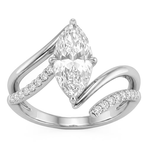 1.72ct 14K White Gold Diamond Ring Size 6.5