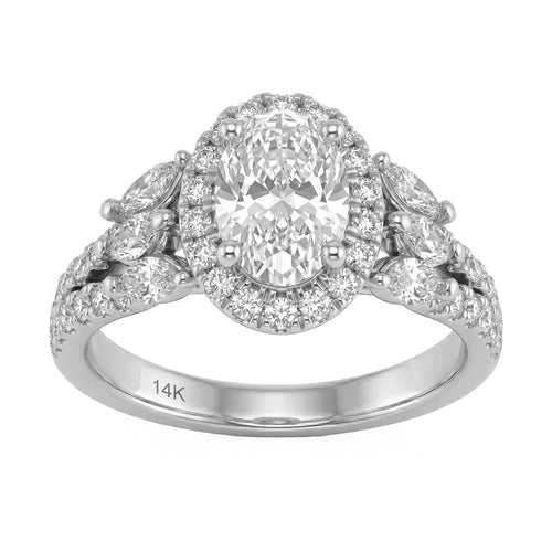 1.89ct 14K White Gold Diamond Ring Size 6.5