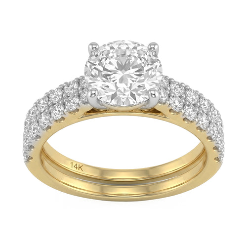 3.03ct 14K Yellow Gold Diamond Ring Size 6.5