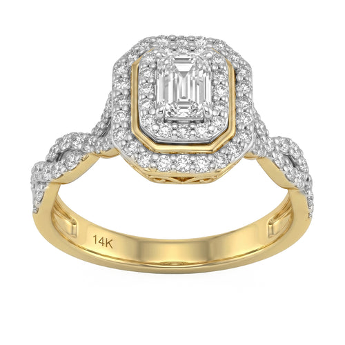 1.18ct 14K Yellow Gold Diamond Ring Size 6.5