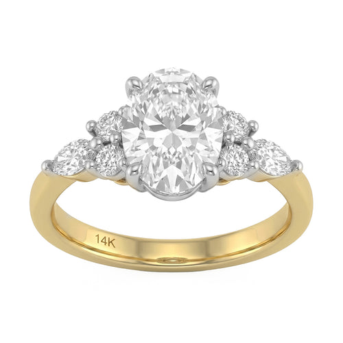 2.5ct 14K Yellow Gold Diamond Ring Size 6.5