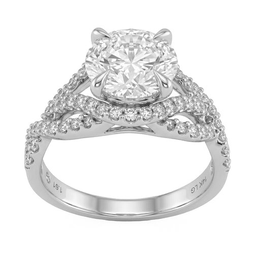 3.55ct 14K White Gold Diamond Ring Size 6.5