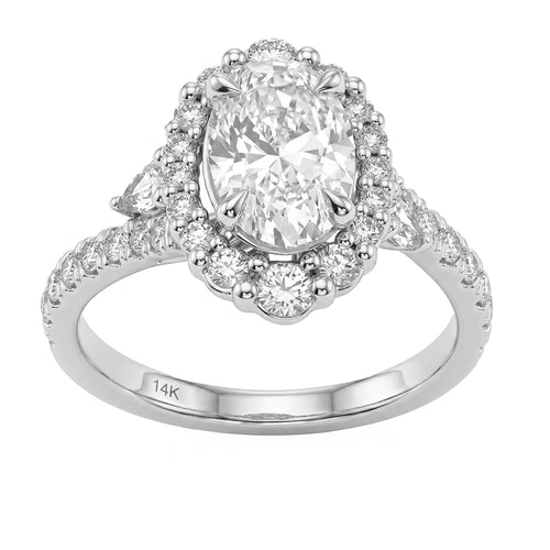 2.32ct 14K White Gold Diamond Ring Size 6.5