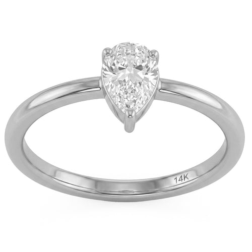0.52ct 14K White Gold Diamond Ring Size 6.5