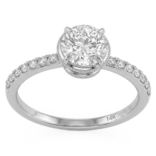 1.42ct 14K White Gold Diamond Ring Size 6.5