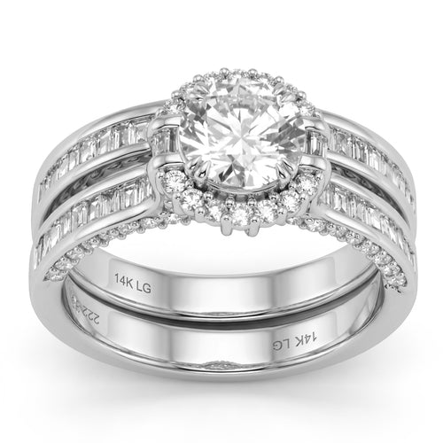 2.22ct 14K White Gold Diamond Ring Size 6.5