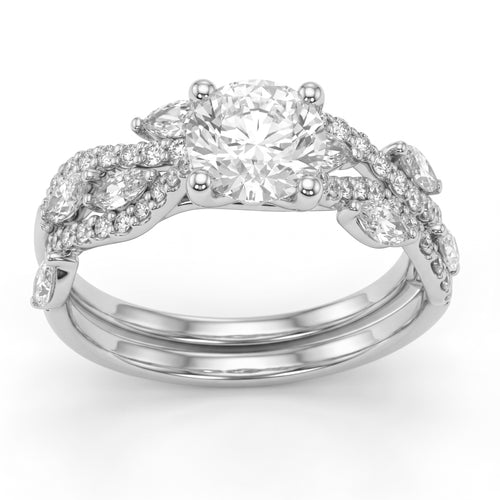 1.84ct 14K White Gold Diamond Ring Size 6.5