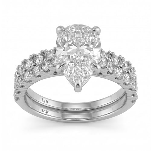 2.98ct 14K White Gold Diamond Ring Size 6.5