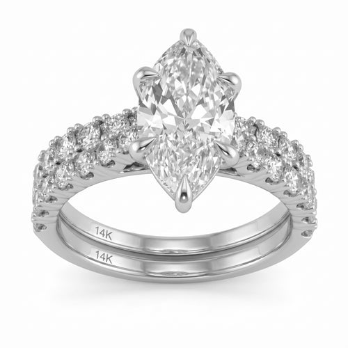 3ct 14K White Gold Diamond Ring Size 6.5