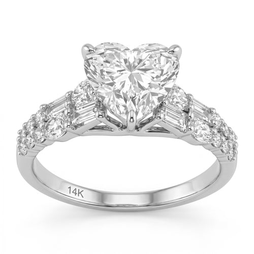 2.78ct 14K White Gold Diamond Ring Size 6.5
