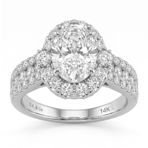 3.31ct 14K White Gold Diamond Ring Size 6.5