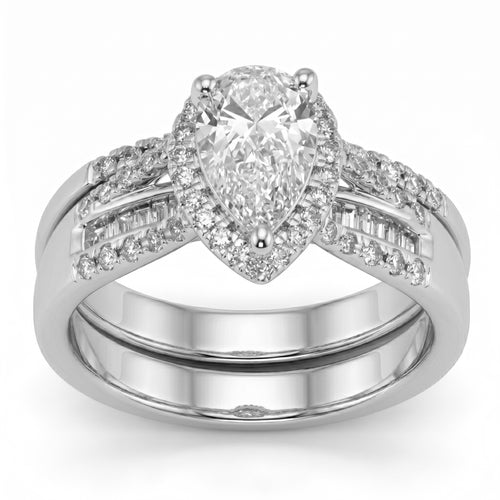 1.44ct 14K White Gold Diamond Ring Size 6.5