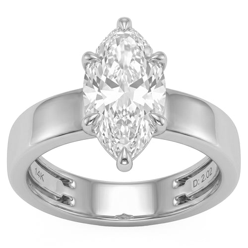 3.03ct 14K White Gold Diamond Ring Size 6.5