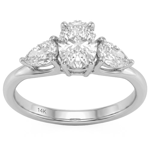 1.34ct 14K White Gold Diamond Ring Size 6.5