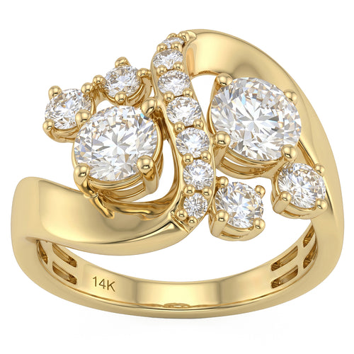 1.79ct 14K Yellow Gold Diamond Ring Size 6.5