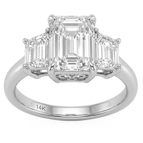 4.07ct 14K White Gold Diamond Ring Size 6.5
