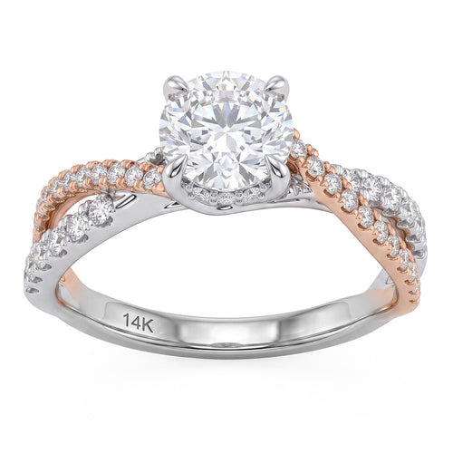 1.48ct 14K Two Tone Diamond Ring Size 6.5