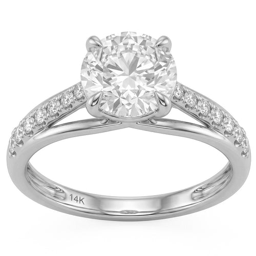 2.85ct 14K White Gold Diamond Ring Size 6.5