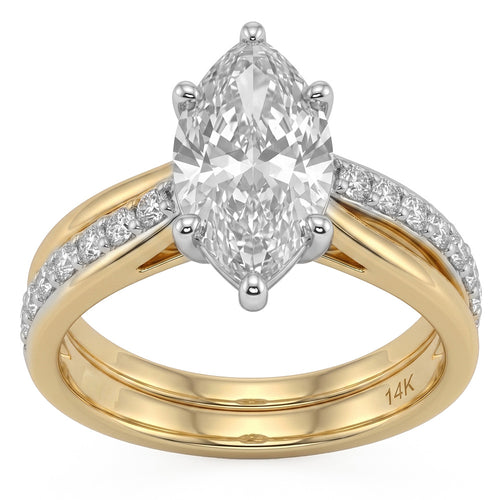 2.85ct 14K Yellow Gold Diamond Ring Size 6.5