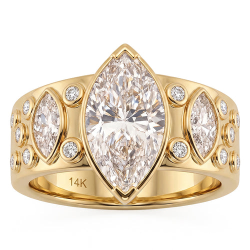 2.78ct 14K Yellow Gold Diamond Ring Size 6.5