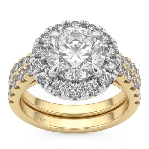 4.75ct 14K Yellow Gold Diamond Ring Size 6.5
