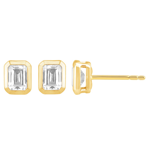 1ct 14K Yellow Gold Diamond Earrings