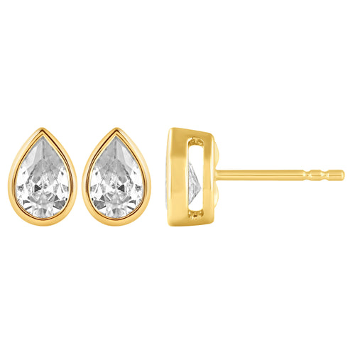 1ct 14K Yellow Gold Diamond Earrings