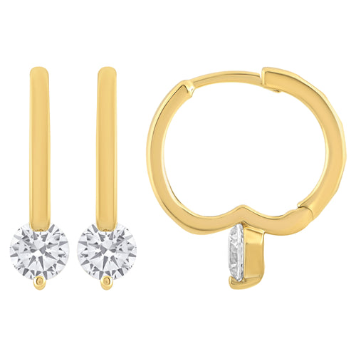 1.06ct 14K Yellow Gold Diamond Earrings