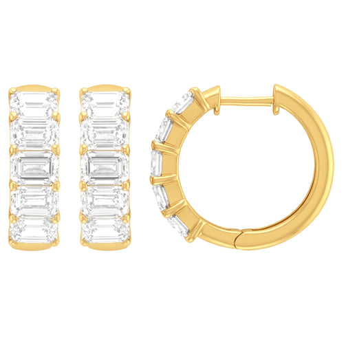 5.26ct 14K Yellow Gold Diamond Earrings