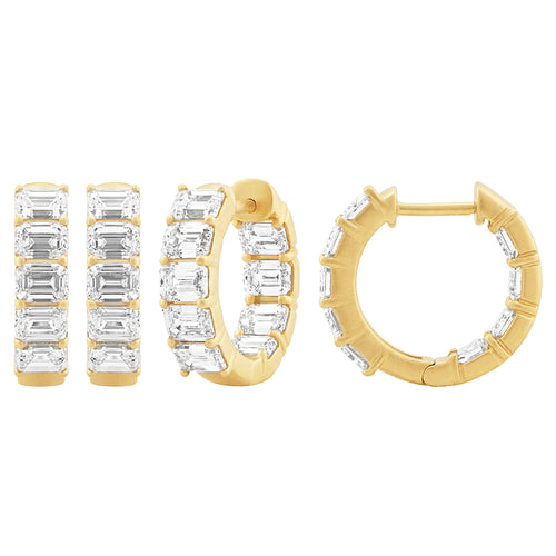 4.37ct 14K Yellow Gold Diamond Earrings