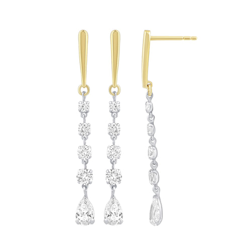 1.51ct 14K Yellow Gold Diamond Earrings