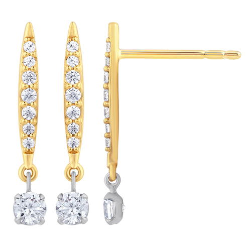 .47ct 14K Yellow Gold Diamond Earrings