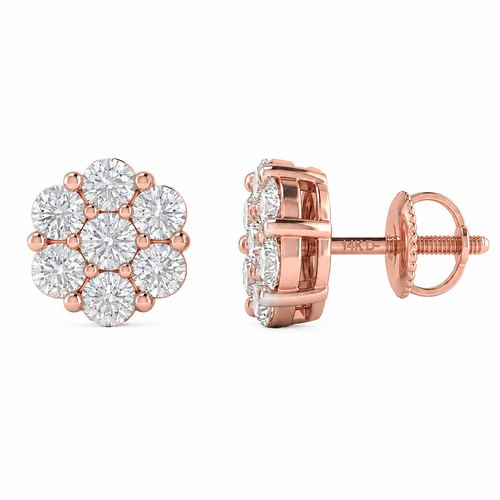 1.50ct 14K Rose Gold  Diamond Earrings